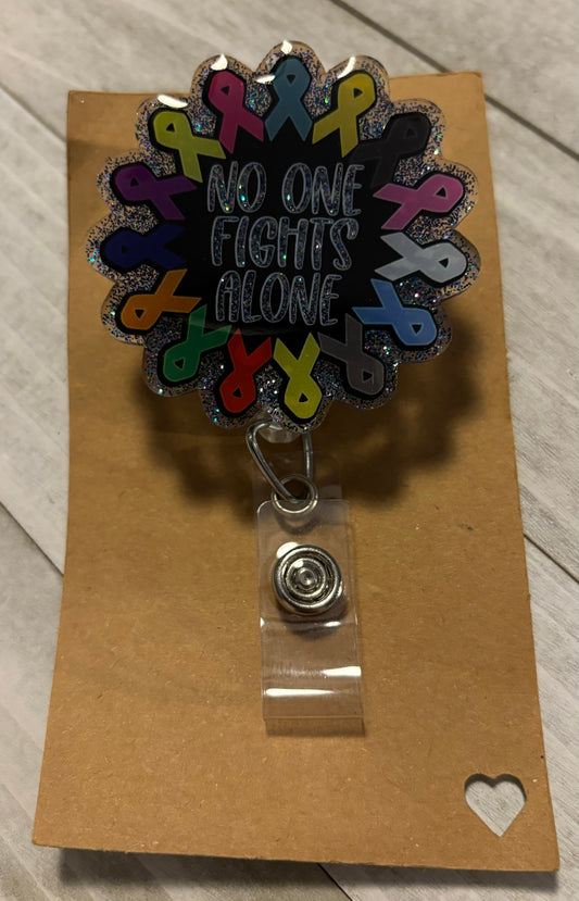 No one fights alone badge reel