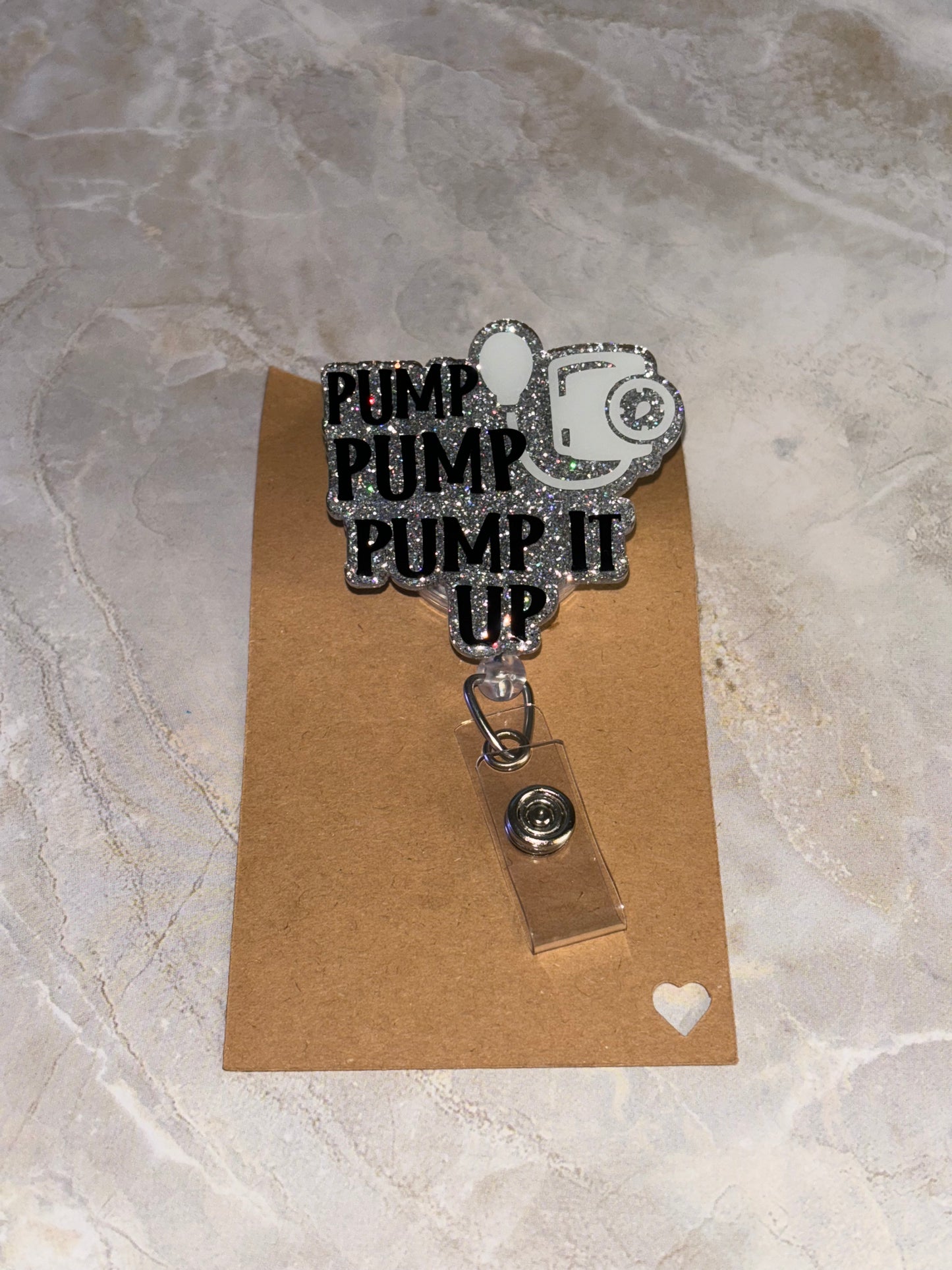 Pump It Badge Reel